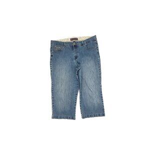 Gloria Vanderbilt Hunter Capri Women's size 16 Medium Wash Blue Denim jeans